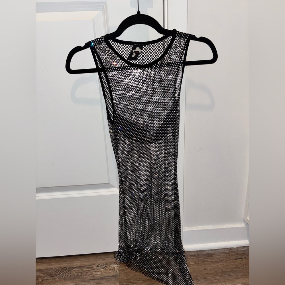 Black Mesh Mini Dress